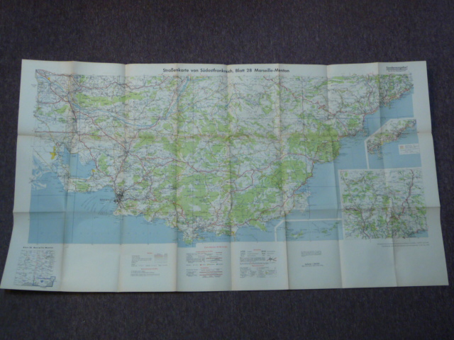 Original WWII German Military Map of South Eastern France, Operation Dragoon Area