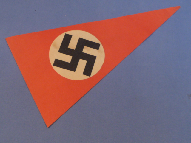 Original Nazi Era German Paper NSDAP Party Rally Pennant Flag