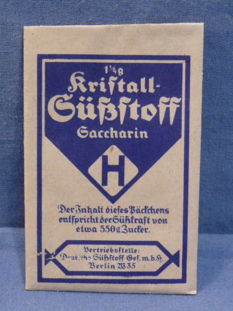 Original WWII Era German Blue Packet of Saccharin