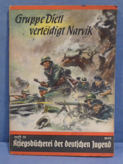 Original WWII German War Library of the German Youth Book, Gruppe Dietl verteidigt Narvik