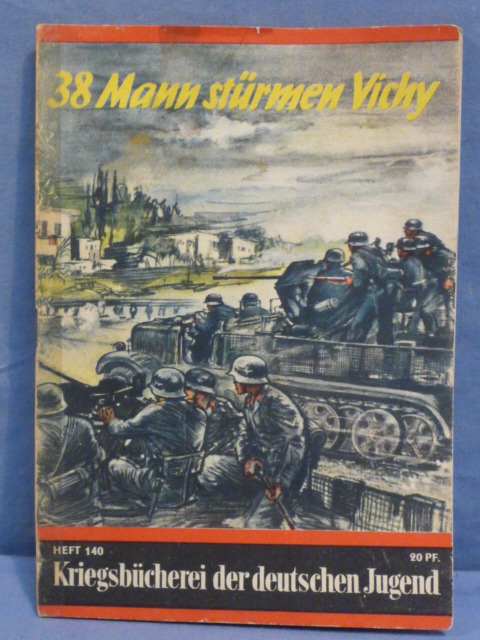 Original WWII German War Library of the German Youth Book, 38 Mann st�rmen Vichy