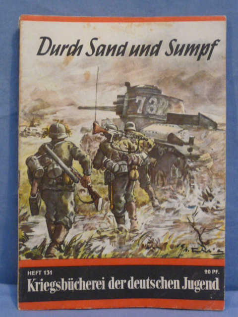 Original WWII German War Library of the German Youth Book, Durch Sand und Sumpf