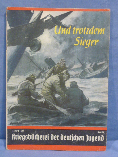 Original WWII German War Library of the German Youth Book, Und trotzdem Sieger