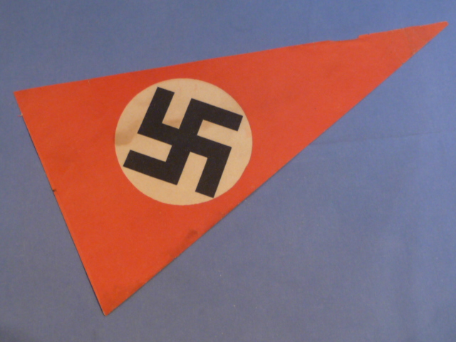 Original Nazi Era German Paper NSDAP Party Rally Pennant Flag