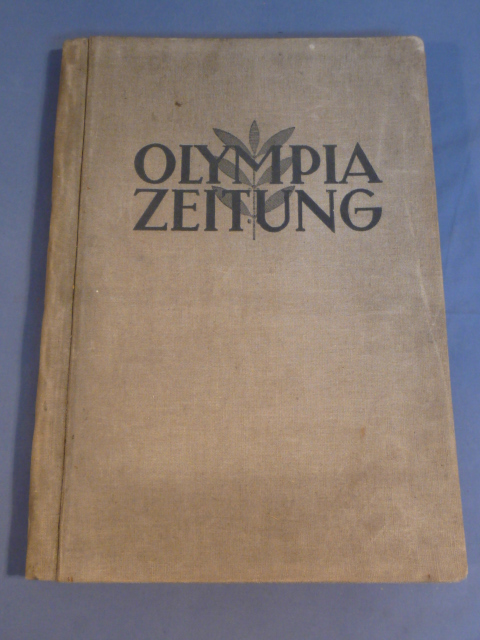 Original WWII German Bound OLYMPIA ZEITUNG Newspapers Book, 1936 Olympics