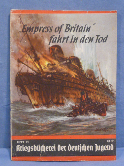 Original WWII German War Library of the German Youth Book, Empress of Britain f�hrt in den Tod