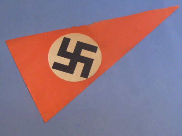 Original Nazi Era German Paper NSDAP Party Rally Pennant Flag