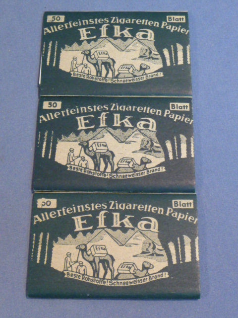 Original WWII German Set of 3 Packs of Efka Cigarette Papers