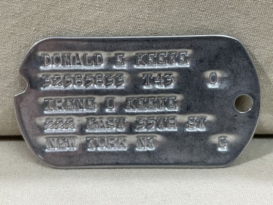 Original WWII US GI Next-Of-Kin Dog Tag