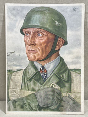 Original WWII German Personality Postcard, Fallschirmjger Oberst Bruer