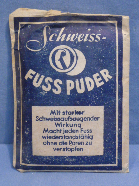 Original Nazi Era German Schweiss-Foot Powder Packet, FUSS PUDER