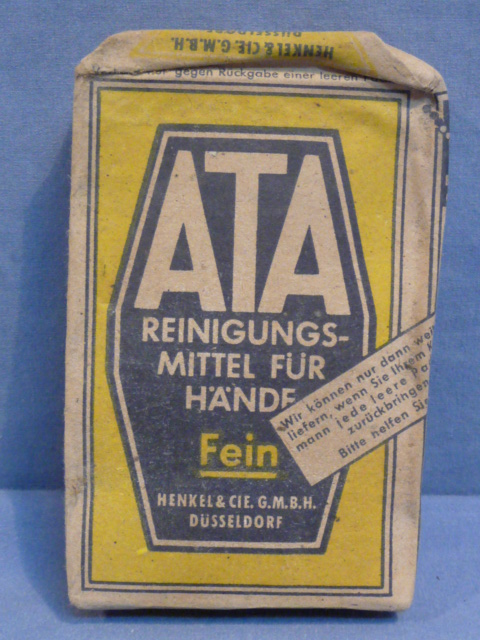 Original WWII German ATA Brand Washing Soap, R.Pfg. Priced!