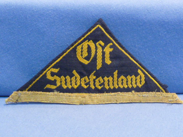 Original Nazi Era German HJ Ost Sudetenland District Sleeve Triangle w/Traditions Stripe