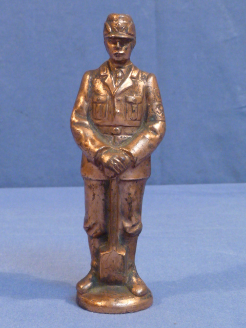 Original Nazi Era German Small Metal RAD Man Statue