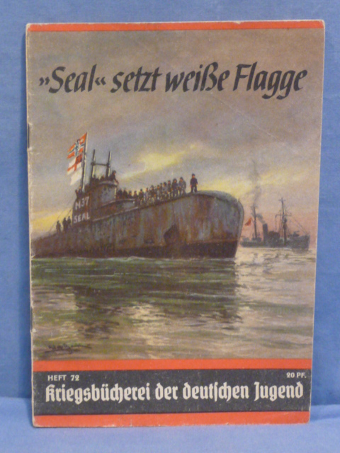 Original WWII German War Library of the German Youth Book, Seal setzt wei�e Flagge