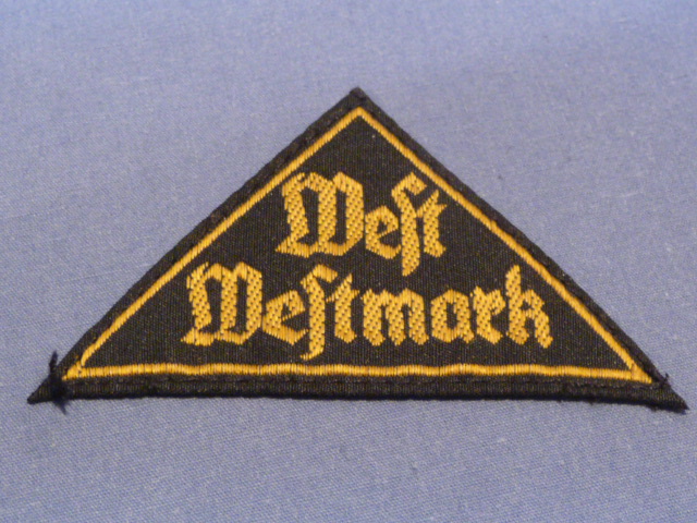 Original Nazi Era German HJ West Westmark District Sleeve Triangle