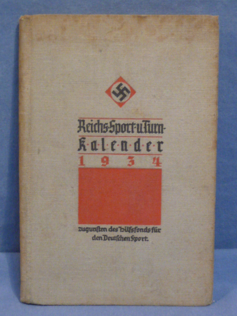 Original 1934 German Pocket Calendar/Information Book, Reichs-Sport-u Turn Kalender