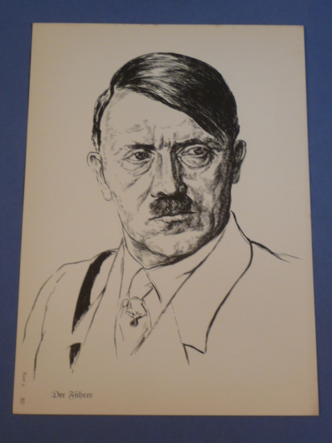 Original Nazi Era German HITLER Print, Der F�hrer