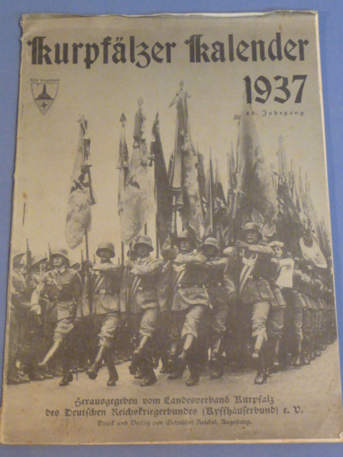 Original Nazi Era German DRKB Book Kurpf�lzer Kalender 1937