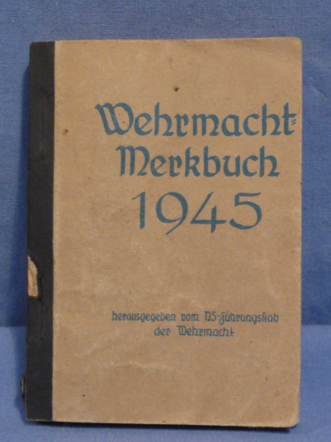 Original WWII German Soldiers 1945 Calendar Book, Wehrmacht Merkbuch 1945