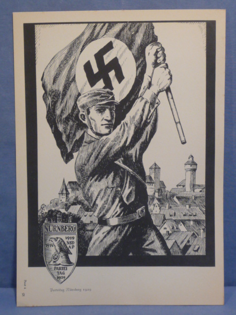 Original Nazi Era German Propaganda Print, Party Rally Nuremberg 1929