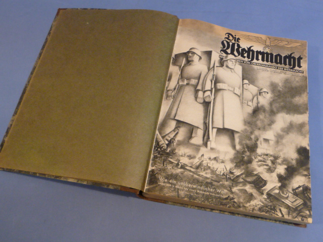 Original WWII German Bound Die Wehrmacht Magazine Book, 1940