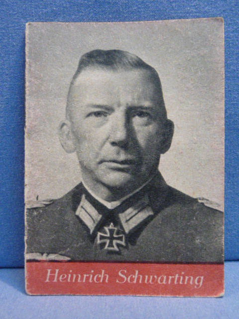 Original WWII German WHW Donation Booklet, Ritterkreuztr�ger Heinrich Schwarting