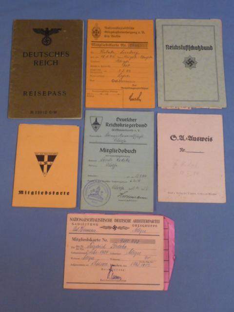 Original Nazi Era German Documents Set to the Family Redeke
