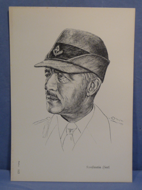 Original Nazi Era German Personality Print, Konstantin Hierl