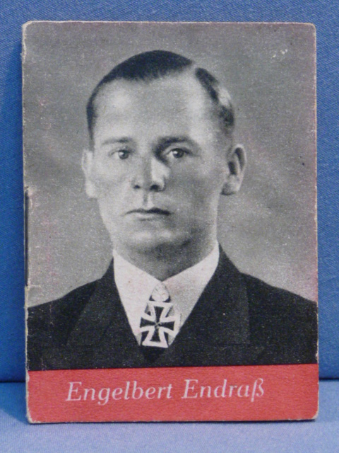 Original WWII German WHW Donation Booklet, Ritterkreuzträger Engelbert Endraß