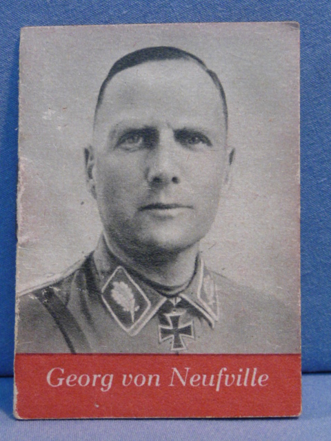 Original WWII German WHW Donation Booklet, Ritterkreuztr�ger Georg von Neufville