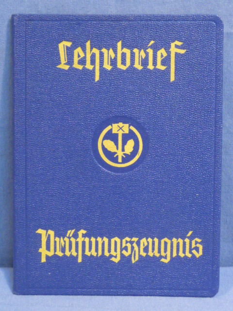Original Nazi Era German Trade Certificate, Lehrbrief Prfungszeugnis