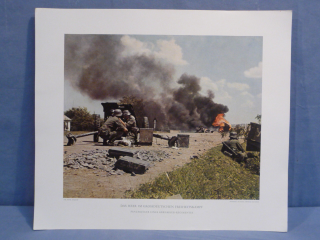 Original WWII German Military Themed Color Print, GRENADIER REGIMENT TANK HUNTERS