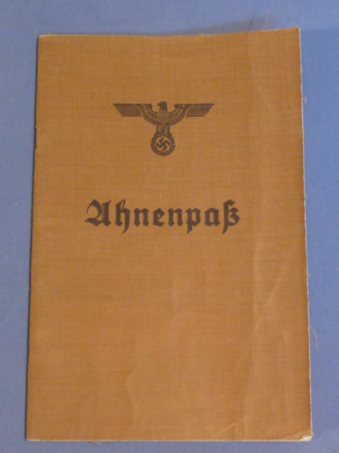 Original Nazi Era German Ahnenpa (Family Tree) Book