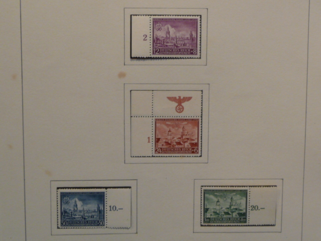 Original WWII German Set of LUBLIN DEUTSCHE STADT 1342-1942 Postage Stamps, MOUNTED