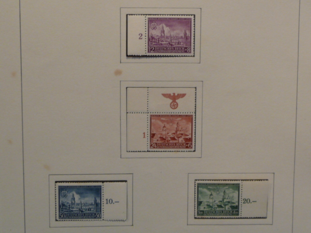 Original WWII German Set of LUBLIN DEUTSCHE STADT 1342-1942 Postage Stamps, MOUNTED