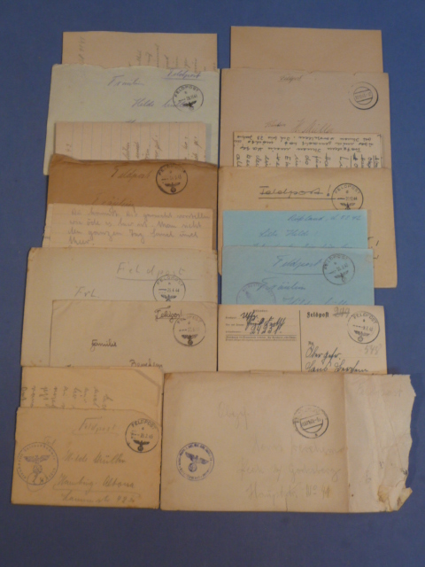 Original WWII German FELDPOST Letters/Postcards, SET OF 10