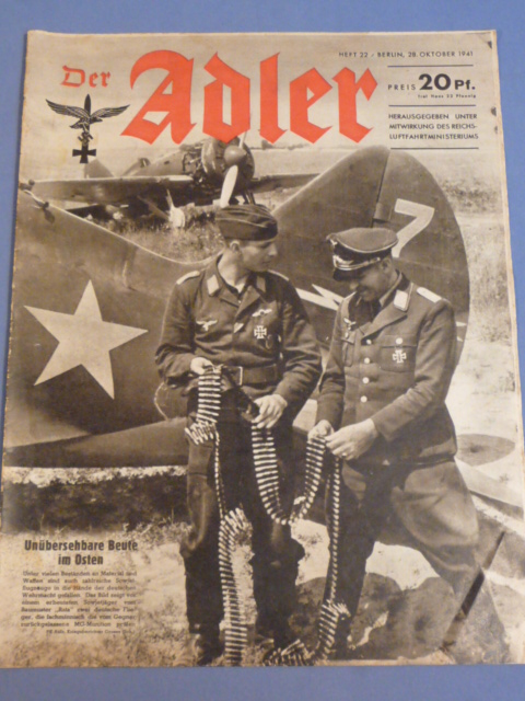 Original WWII German Luftwaffe Magazine Der Adler, October 1941