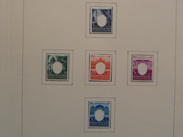 Original Nazi Era German Set of GENERALGOVERNEMENT Postage Stamps, MOUNTED
