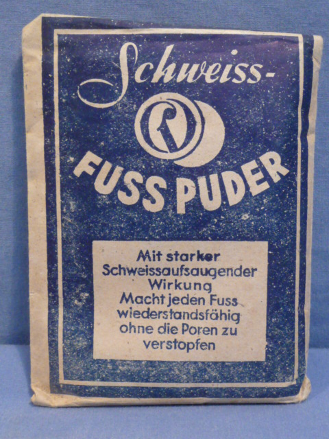 Original Nazi Era German Schweiss-Foot Powder Packet, FUSS PUDER