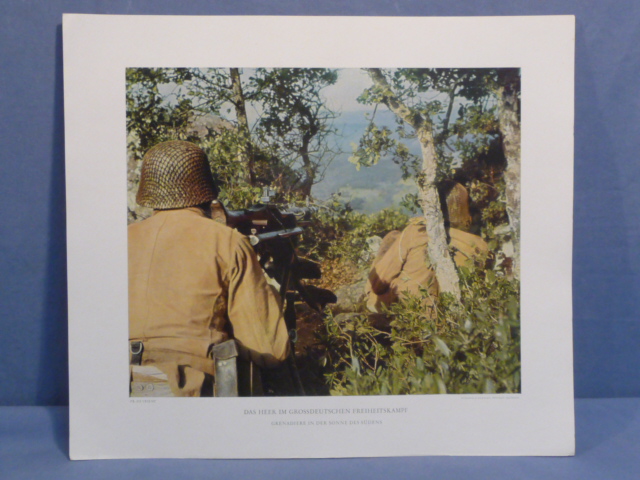 Original WWII German Military Themed Color Print, GRENADIERS IN THE SUN OF THE SOUTH