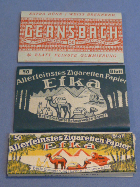Original WWII German Set of 3 Packs of Cigarette Papers