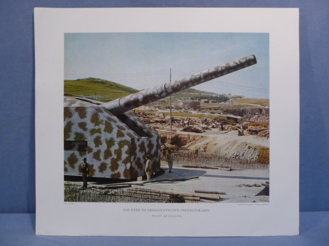 Original WWII German Military Themed Color Print, WATCHING THE ATLANTIC