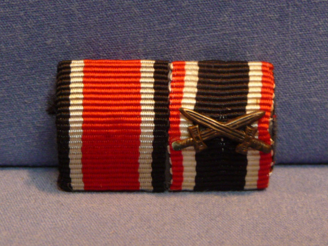 Original WWII German Two-Position Ribbon Bar, Iron Cross