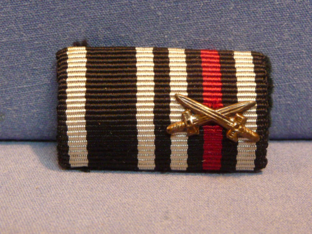 Original WWII German Two-Position Ribbon Bar, 1914 Iron Cross, UNISSUED