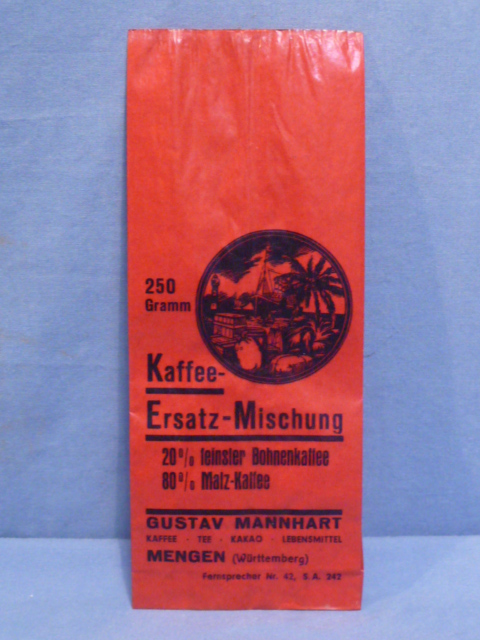 Original WWII German Ersatz Coffee Bag, RED
