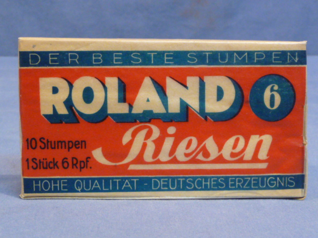 Original WWII Era German Pack for 10 Stumpen (Blunts), ROLAND 6 Riesen