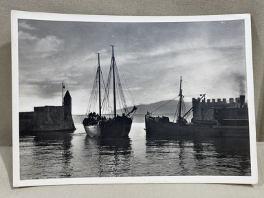 Original WWII German Our Waffen-SS Series Photo Postcard, The Gulf of Patras.