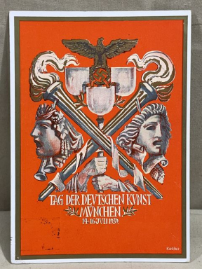 Original WWII German Postcard, Day of the German Art