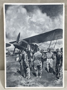 Original WWII German Military Themed Feld-Postkarte Postcard, DER STAFFELKAPITN